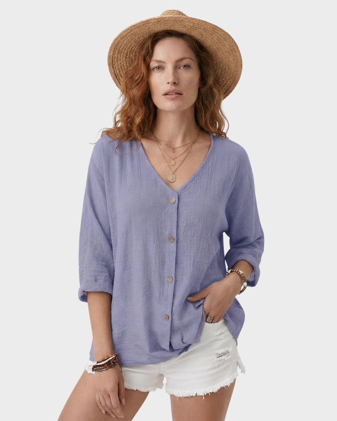 Blusa de lino para mujer