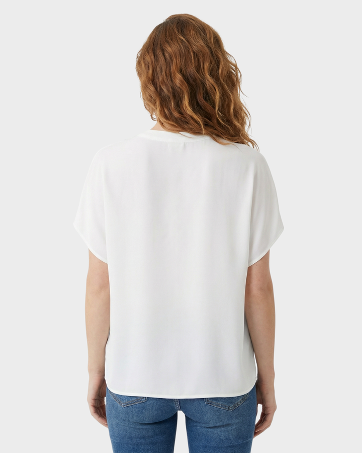 Blusa Satinada de Manga Corta