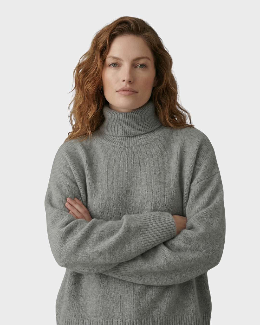 Suéter de lana de cuello alto para mujer