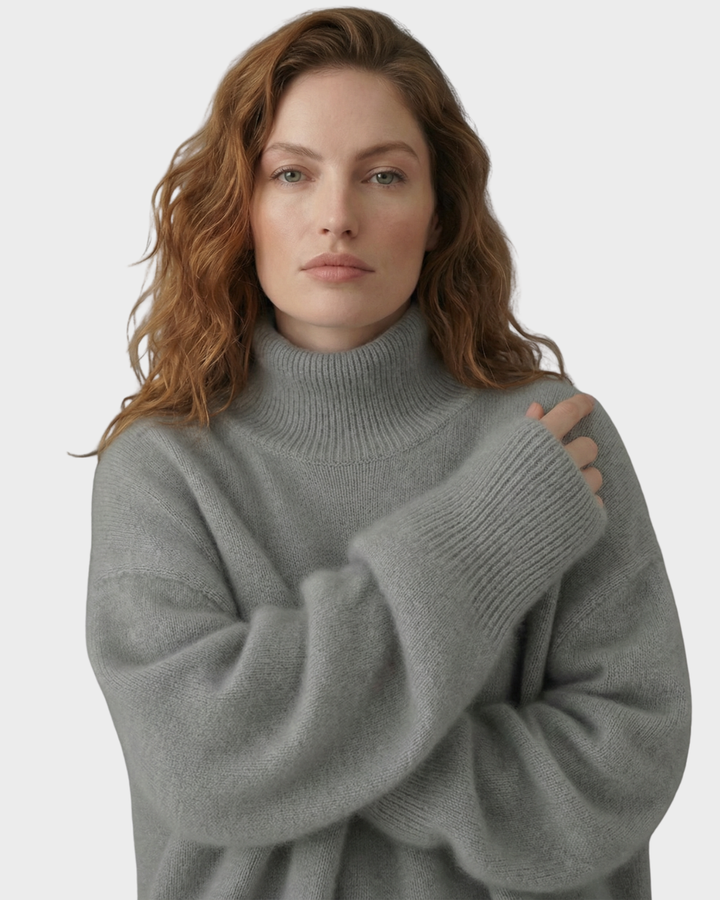 Suéter de lana de cuello alto para mujer