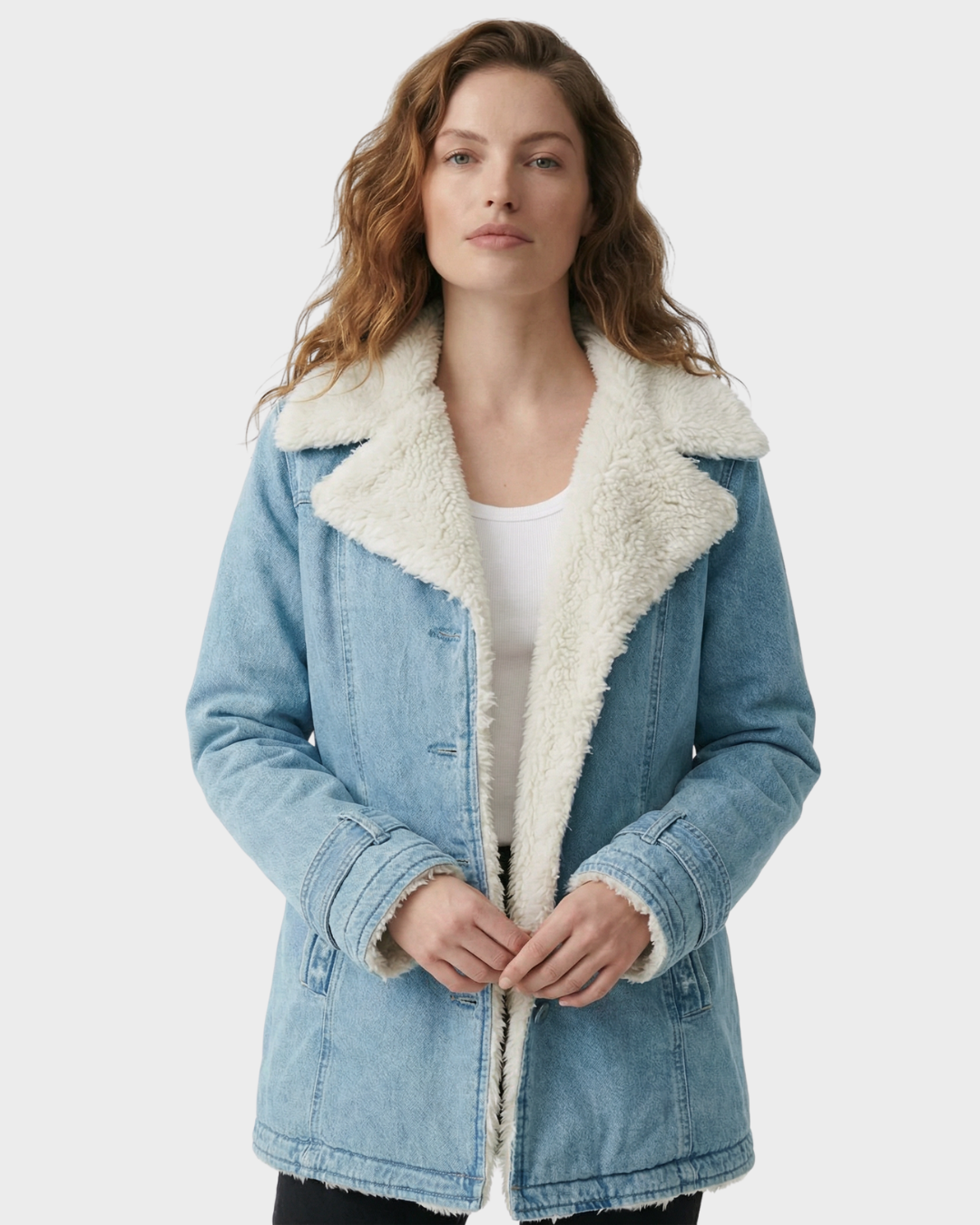 Abrigo de lana con forro de borreguillo