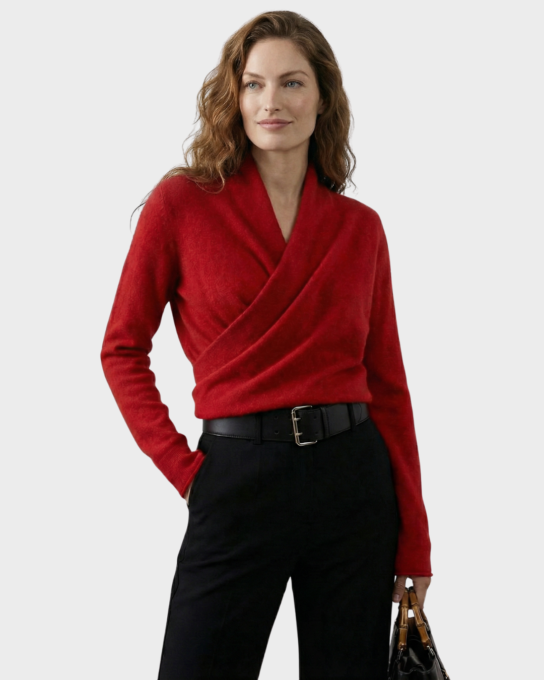 Suéter de mujer de lana cruzado