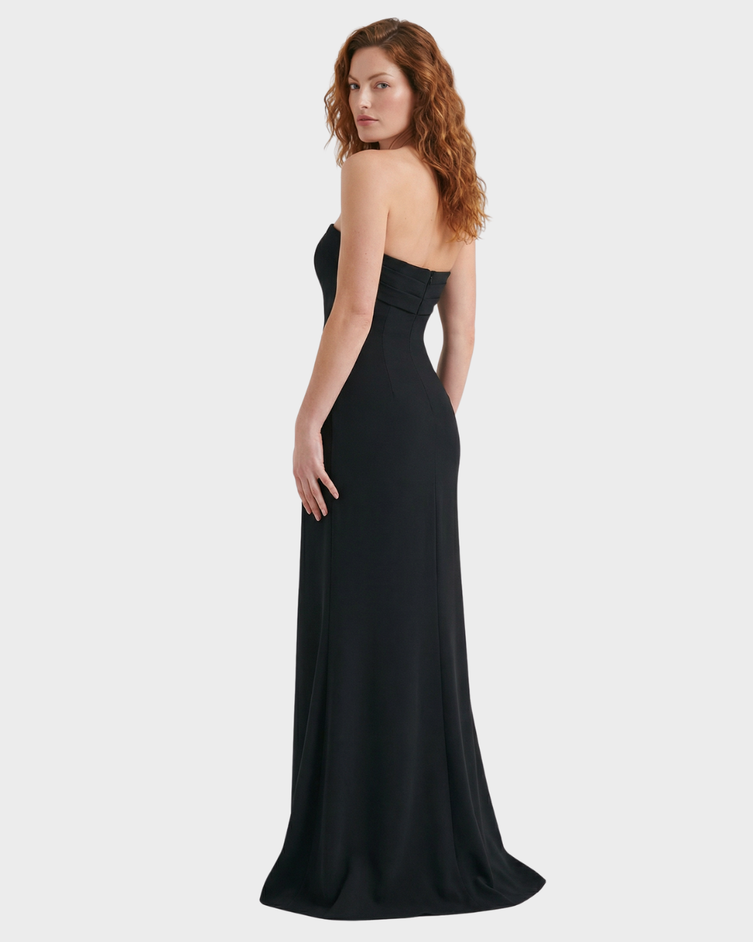 Vestido largo de fiesta sin tirantes