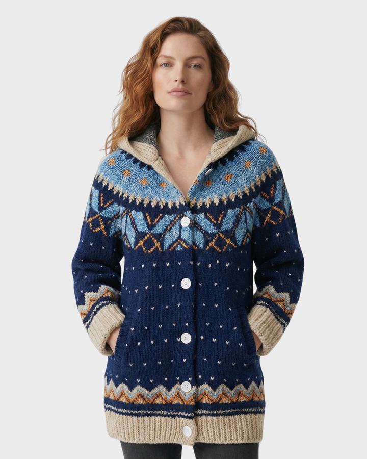 Cárdigan de Punto con Estampado de Colores