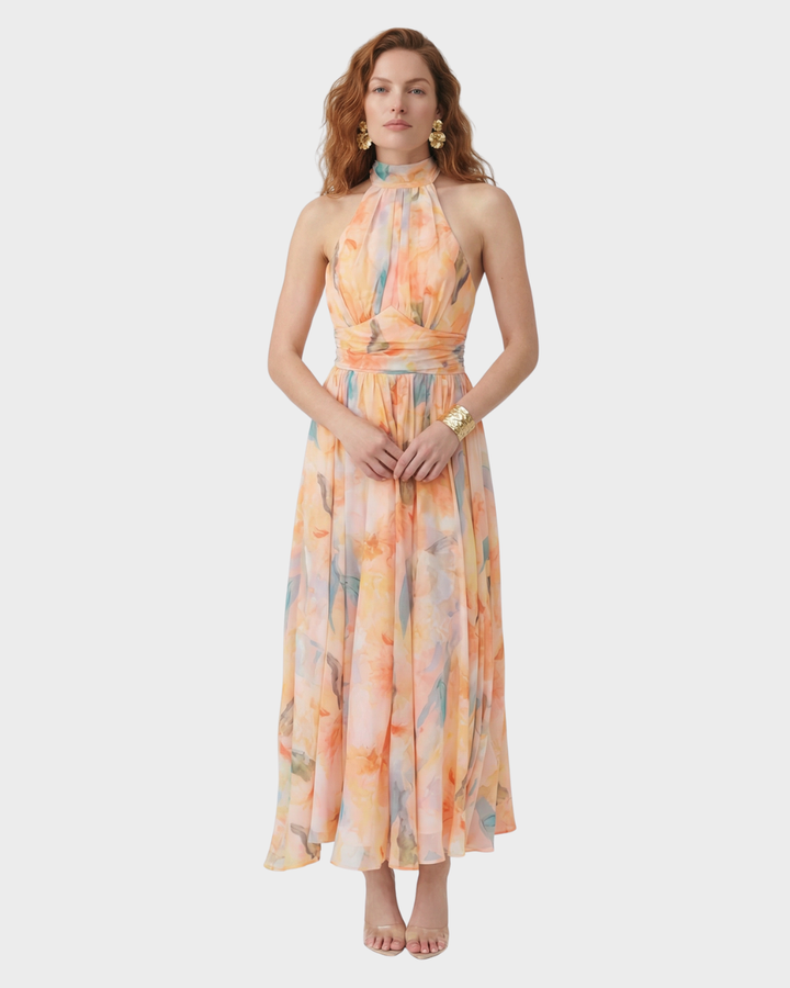 Vestido Largo de Primavera Estilo Halter