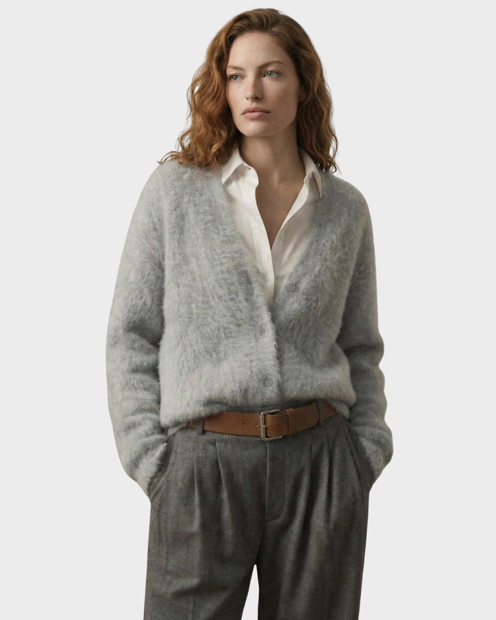 Cárdigan de lana para mujer estilo casual invierno