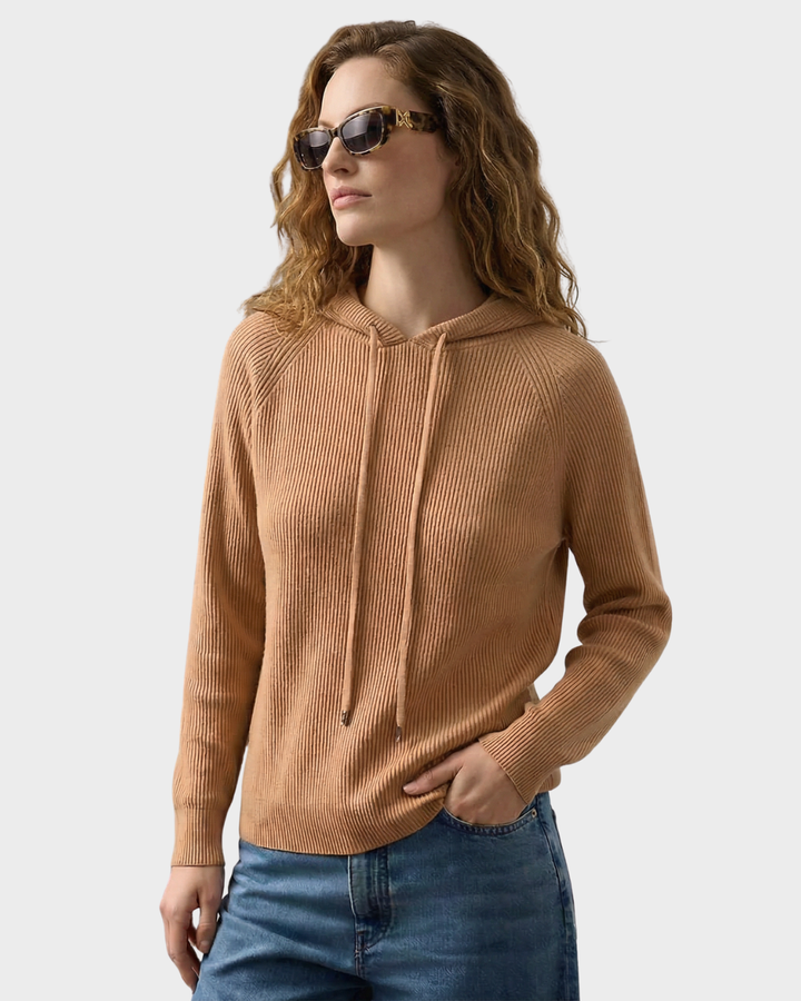 Suéter con capucha de algodón para mujer