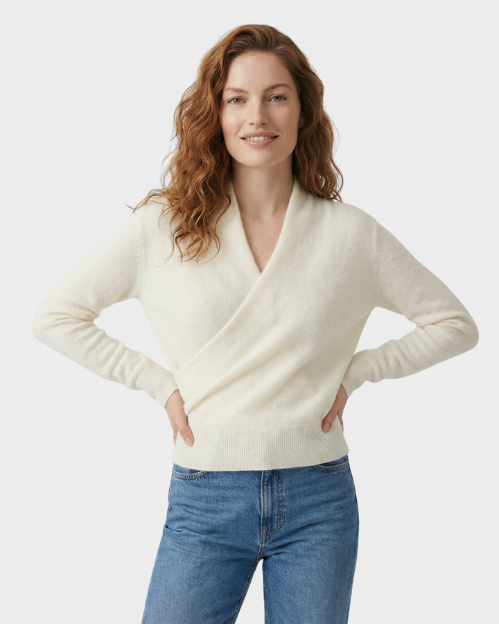 Suéter de mujer de lana cruzado