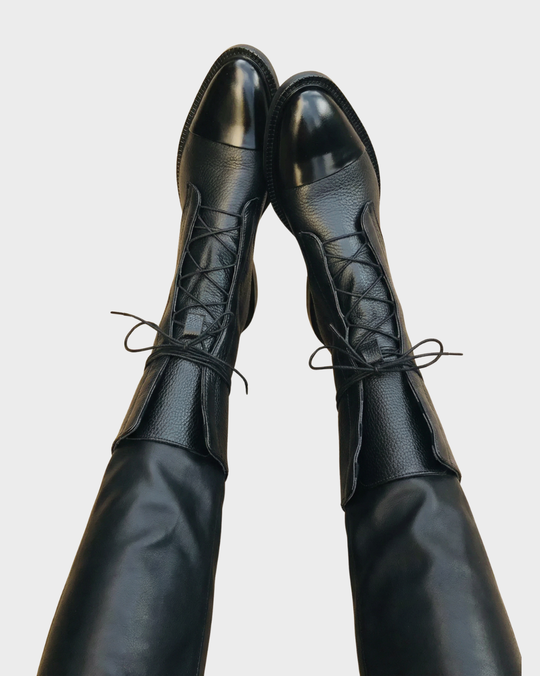 Botines de Cuero con Cordones