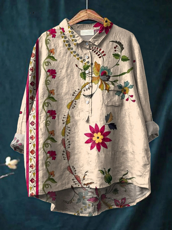 Andrea | Camisa Casual con Estampado Floral Vintage