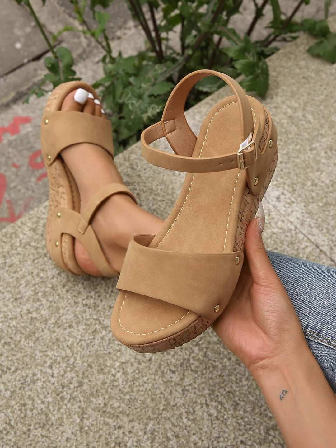 Eva-Rieke | Elegantes Sandalias de cuña