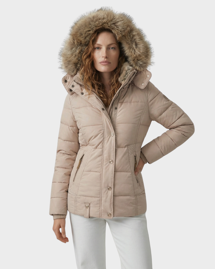 Chaqueta de Plumas con Capucha y Estilo Funcional