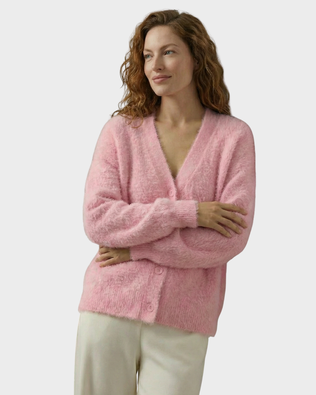 Cárdigan de lana para mujer estilo casual invierno