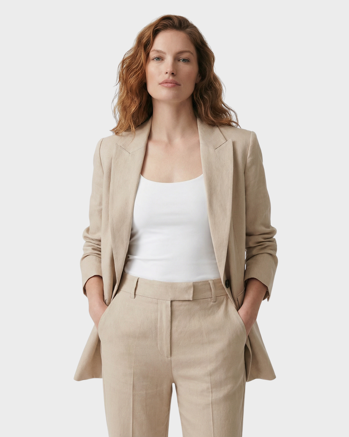 Conjunto de blazer y pantalón de lino