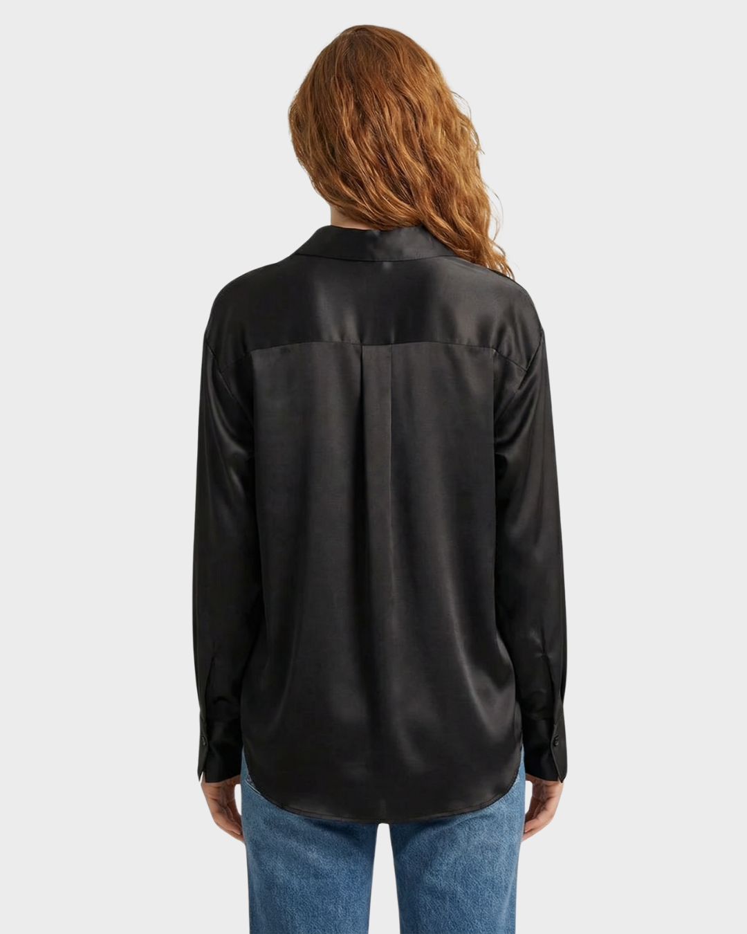 Blusa Satinada de Manga Larga