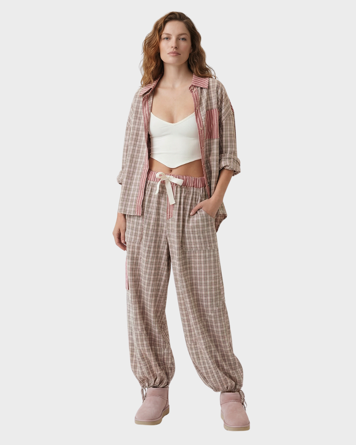 Pijama de algodón a rayas