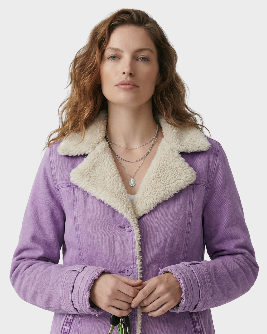 Abrigo de lana con forro de borreguillo