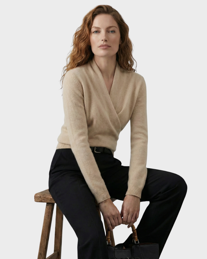 Suéter de mujer de lana cruzado