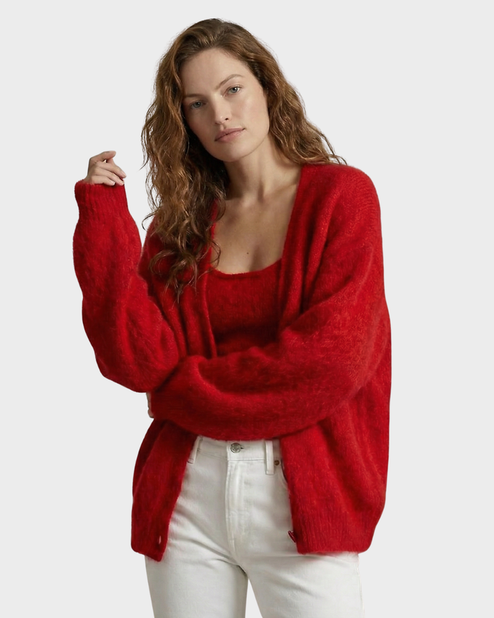 Cárdigan de lana para mujer estilo casual invierno