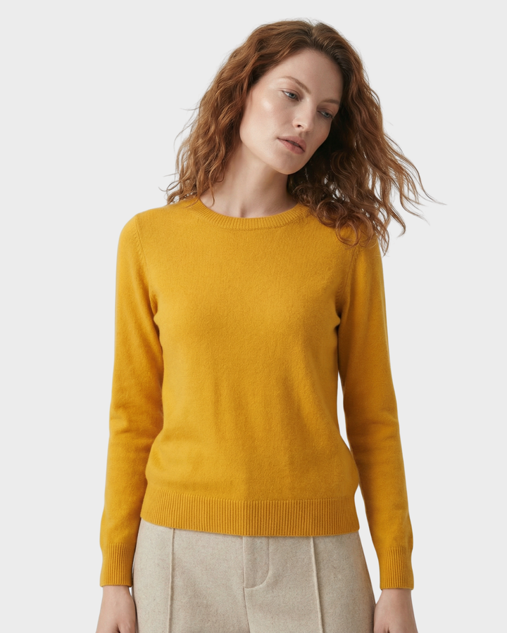 Suéter de lana con cuello redondo para mujer