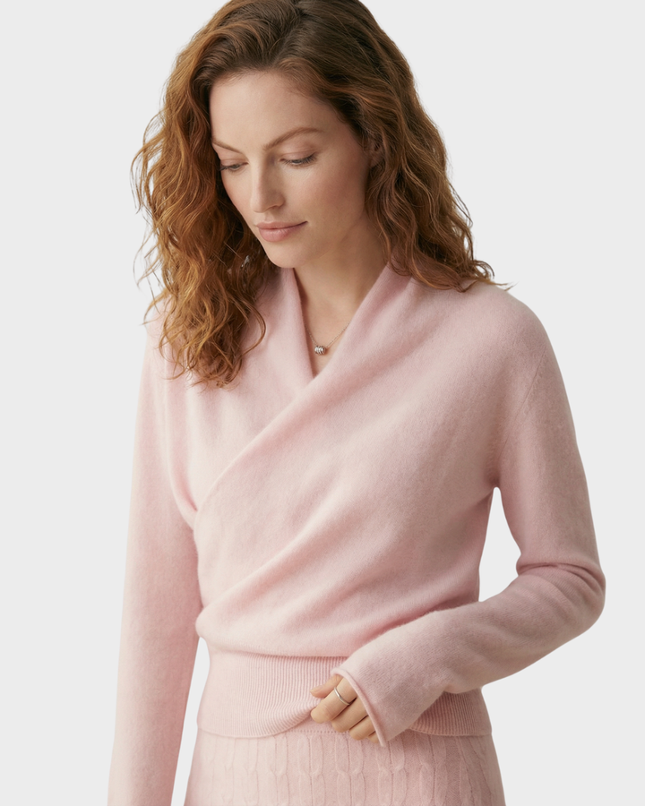 Suéter de mujer de lana cruzado