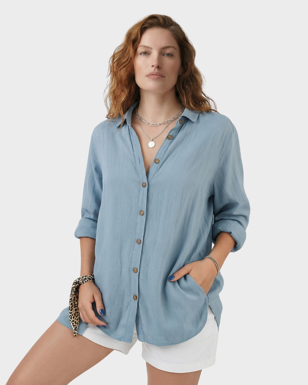 Blusa de Algodón con Botones