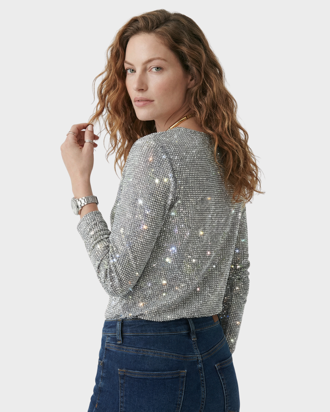 Blusa de Punto con Brillos para Mujer