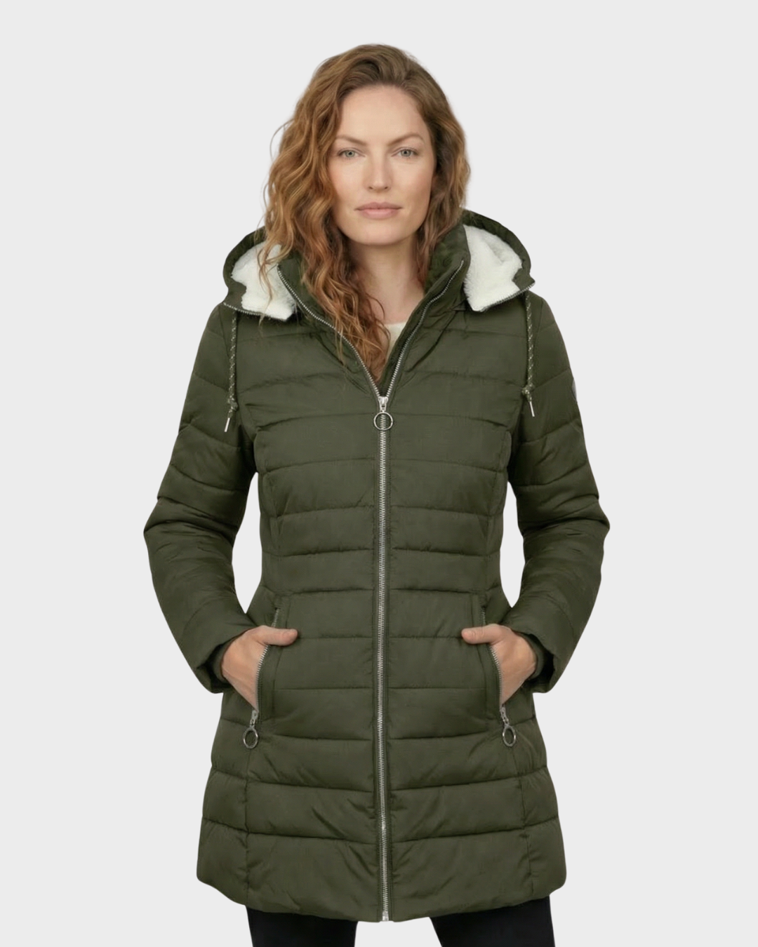 Abrigo Con Capucha y Forro Interior